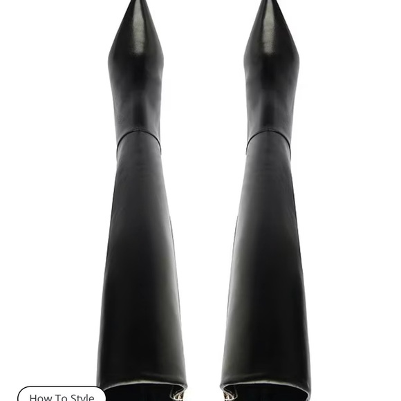 Shutz Mikki Up Leather Stiletto Tall Boots NWOB Size 8 - Picture 5 of 14